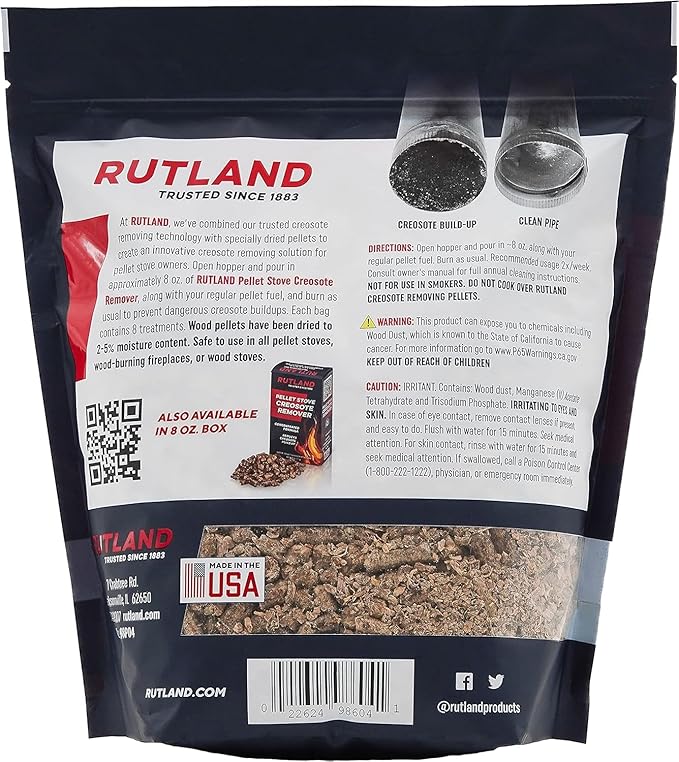 Rutland Products Pellet Stove Creosote Remover Chimney &amp Flue Cleaning Wood Pellets 4 Pound Bag