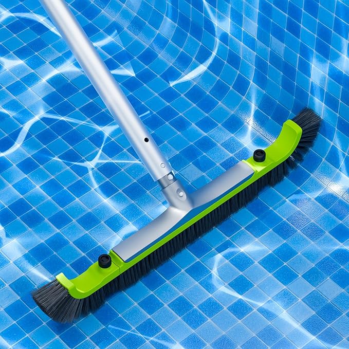 Sepetrel 20” Pool Brush Head for Cleaning WallsHeavy Duty Inground/Above Ground Swimming Pool Scrub Brushes with Premium Strong Bristle &amp Reinforced Aluminium Back