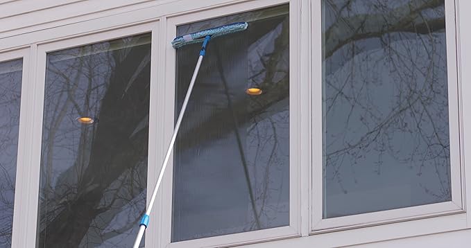 Unger Professional Connect &amp Clean 4 - 8 Foot Telescoping Extension Multi-Purpose Pole Window Cleaning Dusting