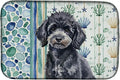 Caroline's Treasures Toy Black Poodle Coastal Sea Glass Dish Drying Mat Absorbent Dish Drying Mat Pad for Kitchen Counter Dish Drainer Mat for Countertop 14 x 21 Multicolor