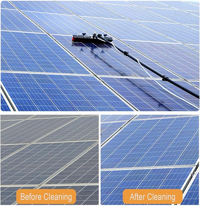 Window Washing Kit with Extension Pole Solar Panel Cleaning Kit Multi Angle Adjustable and Telescopic for Cleaning Photovoltaic and Solar Panels and Other Cleaning Activities.