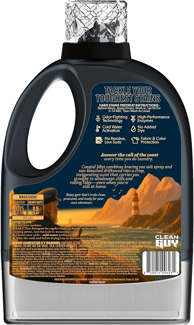 Laundry Detergent with Dryer Sheets | Ocean Fresh Scent Deep Clean Formula Softens &amp Freshens Clothes Long-Lasting Freshness -Sea salt &amp Driftwood (100 Loads PLUS 100 Dryer Sheets)