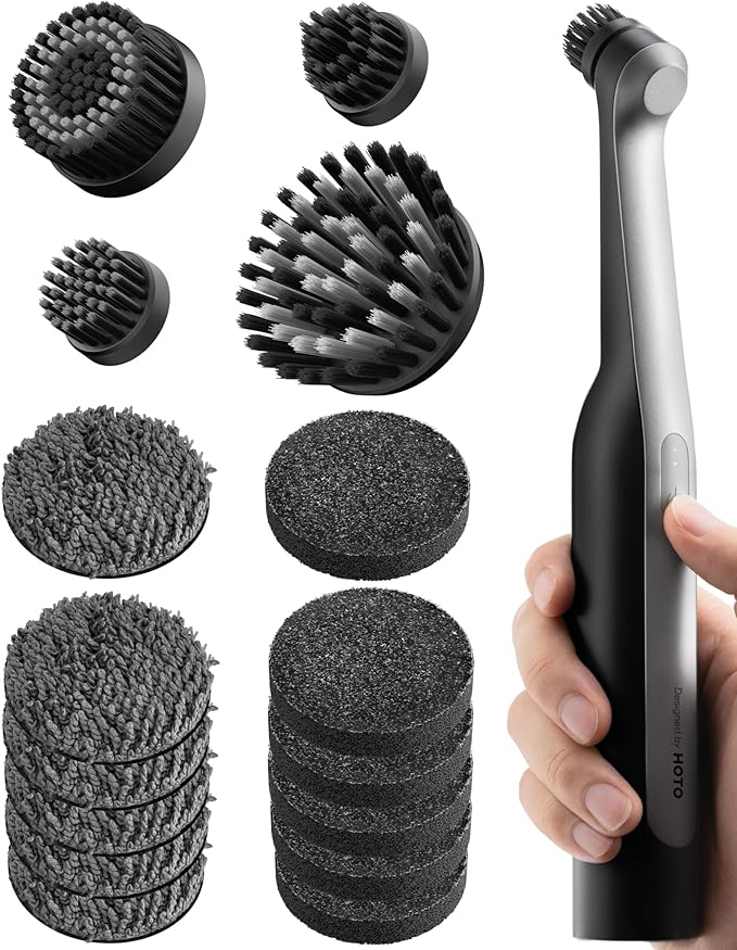 HOTO Wand™ Grout Brush and 16 PCS Replaceable Brush Head Set
