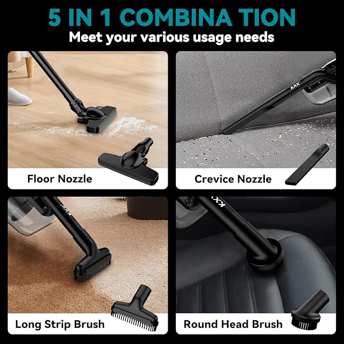 Cordless Vacuum for Makita 18V Battery 5 in 1 Handheld Electric Vacuum Cleaner with 500W Powerful Motor 46 CFM Portable Hand Vacuum with Filtration HEPA for Floor Carpet Car (Battery Not Included)
