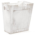 TOPZEA Wood Trash Can Farmhouse Wastebasket with Handle Rustic Wooden Waste Basket Rectangular Small Decorative Garbage Container Trash Bin for Bathroom Kitchen Bedroom Office Living Room Decor