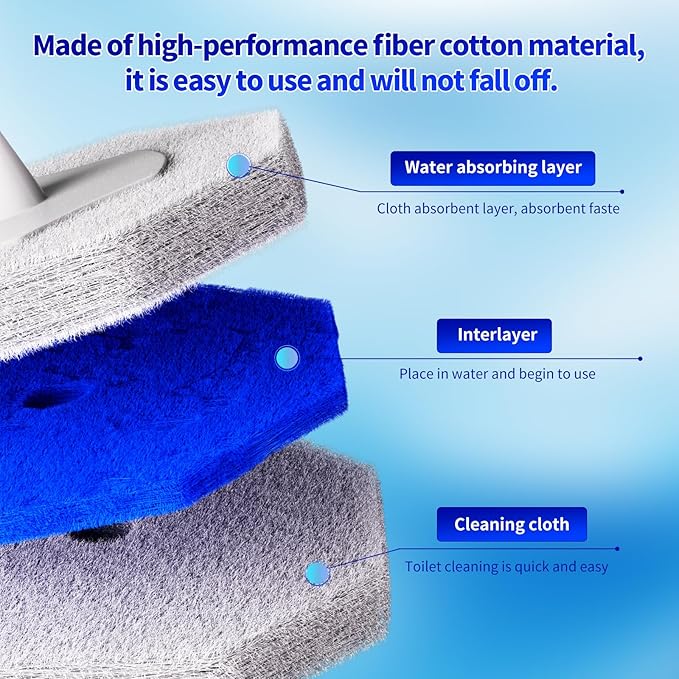 Disposable Toilet Bowl Brush with 36 Toilet Wand Refills Pads Replacement Heads Toilet Cleaning StickToilet Bowl Cleaner Wands Holder and Set Toilet Cleaning System Starter Kit