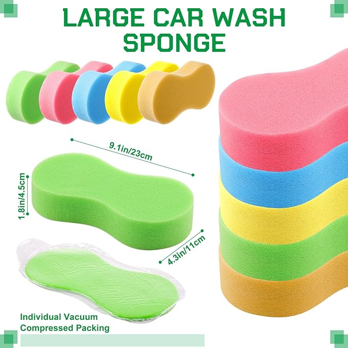 Vesici 48 Pack Car Wash Sponges Large Sponges for Cleaning Thick Giant Bone Sponge Multi-Purpose Ideal for Kitchen Bathroom Household Cleaning
