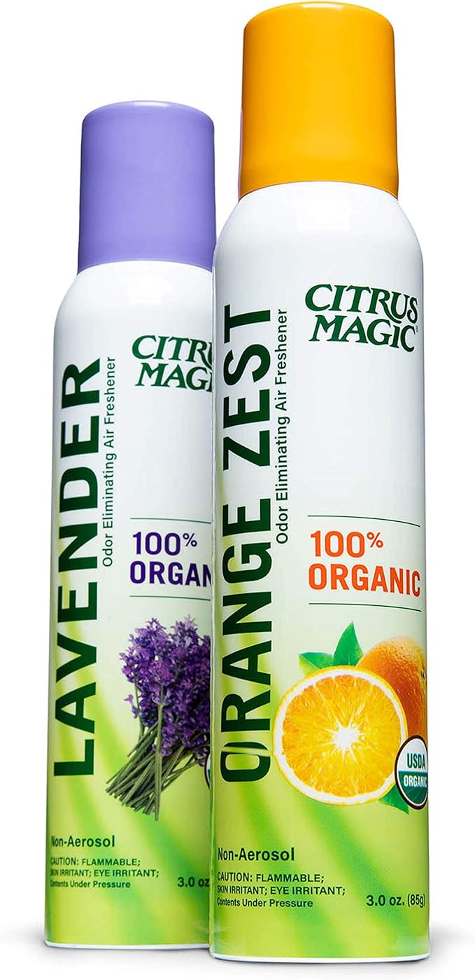 Citrus Magic Organic Natural Odor Eliminating Air Freshener Spray Lavender Eucalyptus 3-Ounce Pack of 3