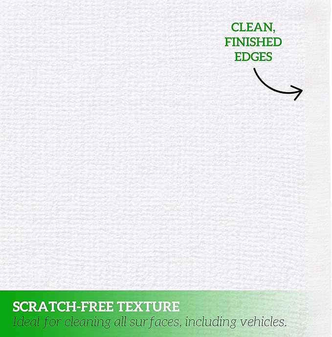 GREEN LIFESTYLE 100% Cotton Terry Towels White 240 Pack - 14x17 inches Absorbent Durable Multipurpose Cleaning Rags