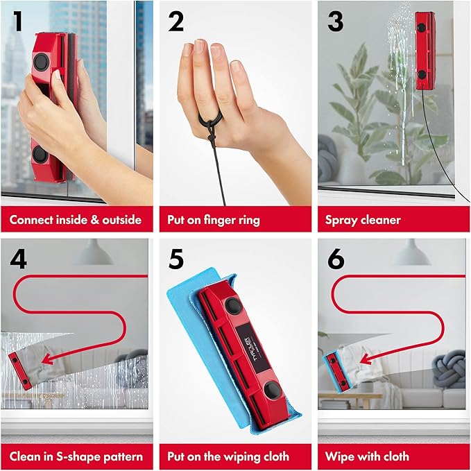 Tyroler Outside Magnetic Window Cleaner Tool Glider S-1 Fits Only Very Thin - 0.1- 0.3 Windows Double Sided Windows Cleaner Machine Tool | Magnet Window Cleaner Tools