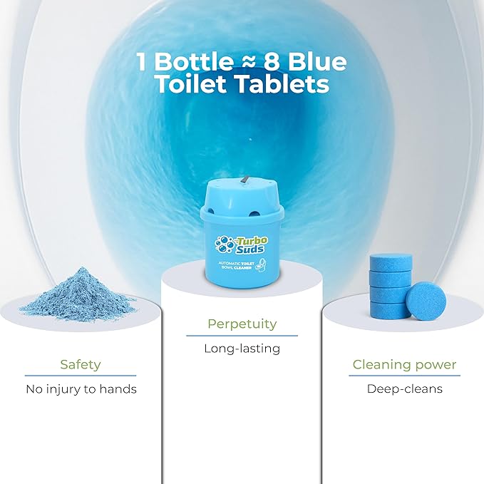 Ultra-Long Lasting Toilet Bowl Cleaners – 6 Pack Automatic Toilet Tank Cleaning Bottles Tablets Long-Lasting Stain &amp Odor Control Septic-Safe Blue Water Fresh Scent