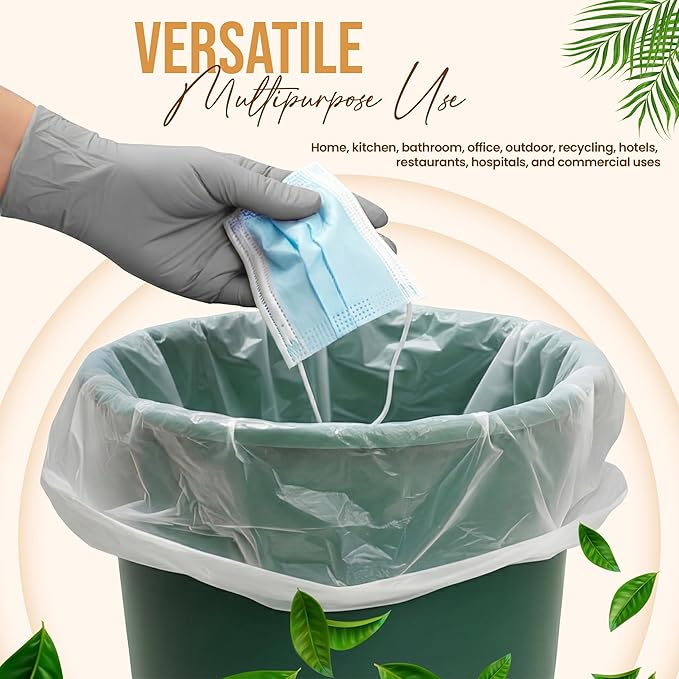 Premium 30-33 Gallon Trash Can Liners 500 Count (33 x 40 13 Mic) – Strong Multipurpose Clear Trash Bags on Easy-Tear Rolls for Home Office Commercial &amp Industrial Use