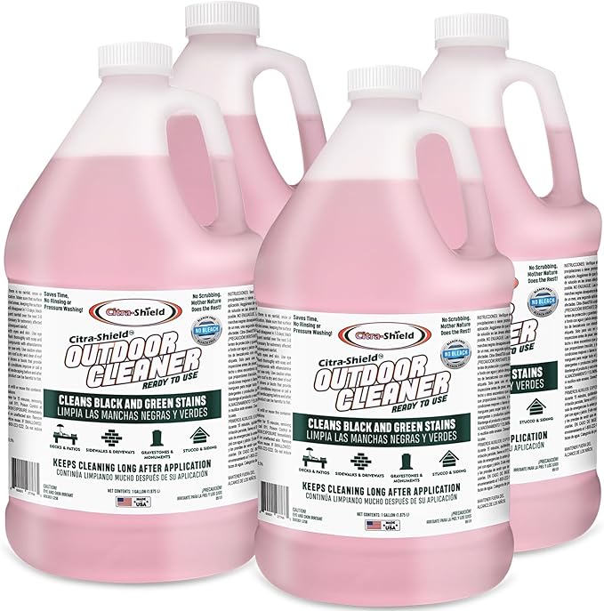 Outdoor - Concrete Roof Walls Headstone Deck and Vinyl Siding Cleaner - RTU Outdoor Cleaner Pack of 4
