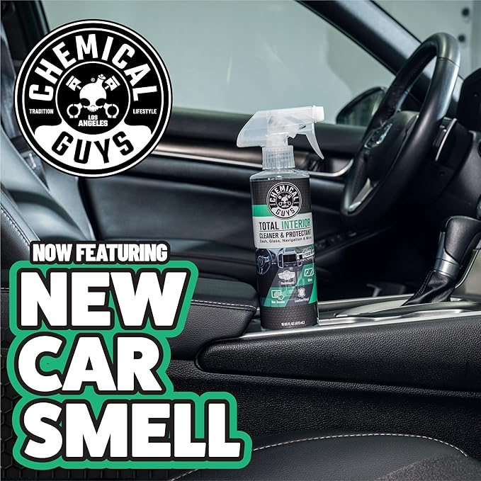 Chemical Guys Total Interior Sprayable Cleaner and Protectant Multi-Scent 3 Pack (Fresh Black Cherry &amp New Car) Safe for Cars Trucks SUVs Jeeps Motorcycles RVs &amp More (3) 16 fl oz Bott