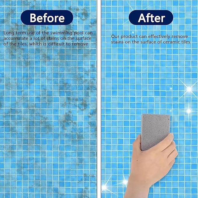 GOTOTOP 6PCS Pool Pumice Stones PVC Blocks for Toilet Bowl Bathtub Shower Tile and Kitchen Sink Removes Hard Water Calcium Deposits and Rust (M)