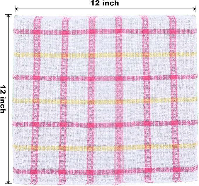 36 Pieces Kitchen Dish Cloths Dish Towels Washable Cleaning Cloth for Washing Dishes Wipe Glass Home Kitchen Household Supplies 12 x 12 Inch (3 Colors)