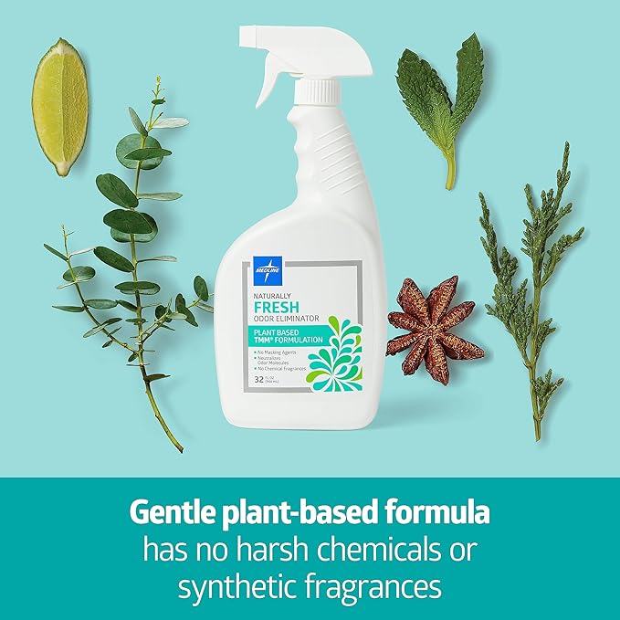 Medline Fresh Naturals Odor Eliminator Plant Based Odor Neutralizer Deodorizer Home Healthcare 2 oz spray bottle