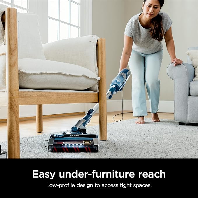 Shark HZ3002 Stratos Ultralight Corded Stick Vacuum with DuoClean PowerFins HairPro Self-Cleaning Brushroll &amp Odor Neutralizer Technology Navy