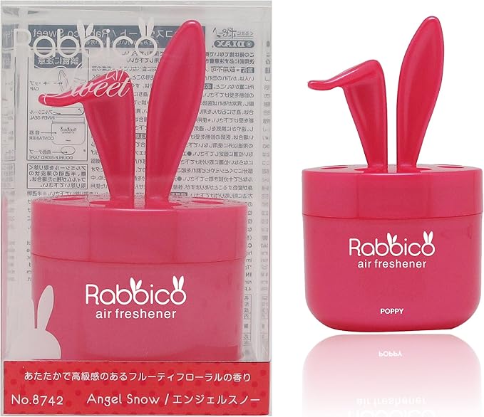 High Premium Quality RABBICO Sweet 2 Packs (Rabbit Lovely Ears Shape) Car Home Office Air Freshener Angel Snow Scent - Luxurious Floral Fruity Blend complemented by Amber and Vanilla Scent