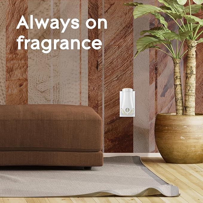 Glade PlugIns Air Freshener Starter Kit Scented and Essential Oils for Home and Bathroom Cashmere Woods 4.02 Fl Oz 2 Warmers and 6 Refills