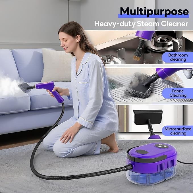 Handheld Steam Cleaner 10s Fast Handheld Heating Steamer for Cleaning 15-in-1 High Pressure Steam Cleaner for Home &amp Kitchen Grease Grout TileFloorCouch and Car
