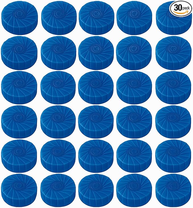 Automatic Toilet Bowl Cleaner Tablets Long-Lasting Blue Toilet Tank Freshener 30 Pack