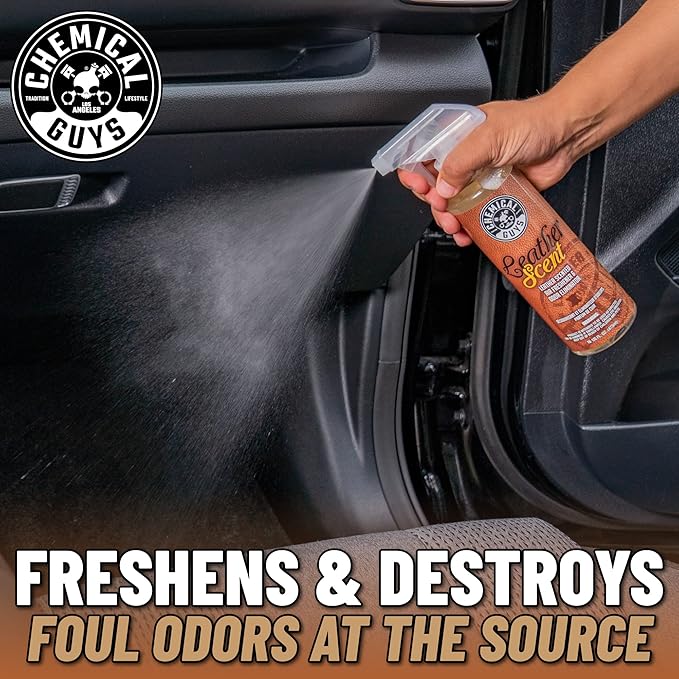 Chemical Guys AIR_301 Best Air Freshener Kit - New Car Scent Leather Scent &amp Signature Stripper Scent (Great for Cars Trucks SUVs RVs &amp More) (3) 16 fl oz Bottles