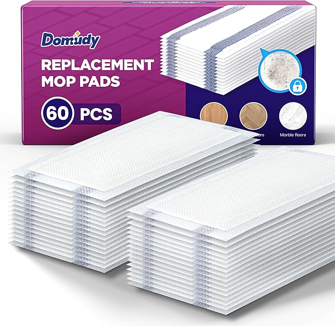 4-Layer Super Absorbent Pad Refills for Swiffer Wet Jet Mop Heavy Duty &amp No-Shedding Mopping Pads Refill Disposable Streak-Free Cleaning for All Sealed Floors 60 Pack