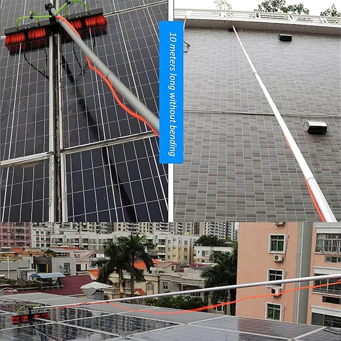 Solar Panel Cleaner Window Cleaning Brush Kit for Exterior and Photovoltaic Windows
