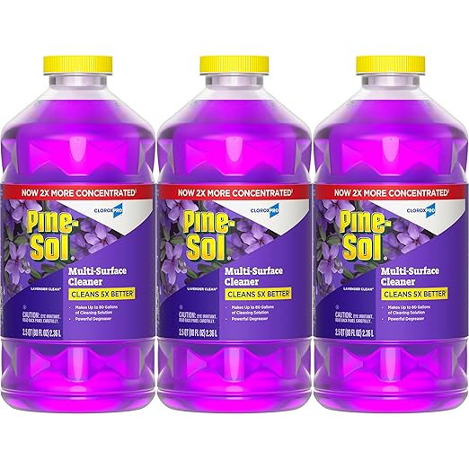 CloroxPro Pine-Sol Multi-Surface Cleaner 2x Concentrated Formula Lavender Clean &amp Lemon Fresh Scents 80 Fl Oz Packs of 3