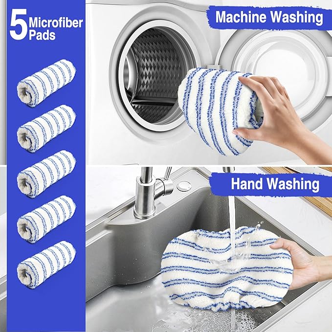 MASTERTOP Microfiber Mops for Floor Cleaning Extra Large Industrial MopFloor Commercial Mop for Wet &amp Dry Use Flat Mops for Hardwood Vinyl Laminate Tile Floors 5 Reusable &amp Washable Pad