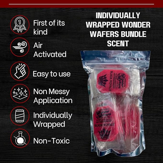 Wonder Wafers 75 count Air Fresheners Individually Wrapped Black Royale Fragrance