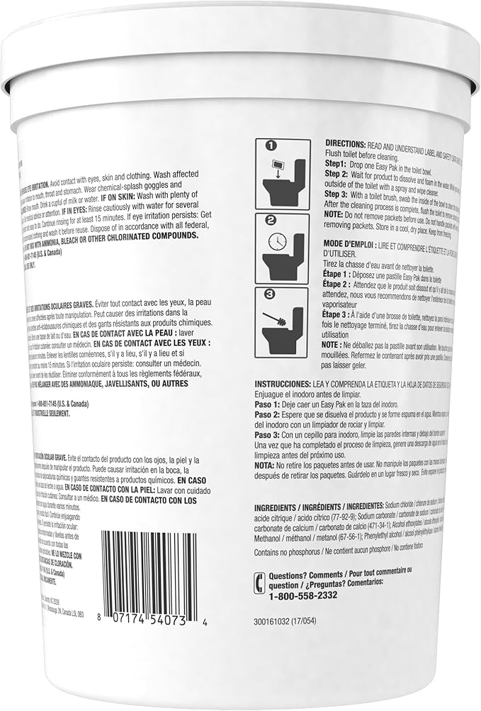 CREW CBD540731 Toilet Bowl Cleaner Easy Paks Packets Foam &amp Dissolve to Leave Toilet &amp Urinal Sparkling Clean Fresh Floral Scent Paks 90-Count