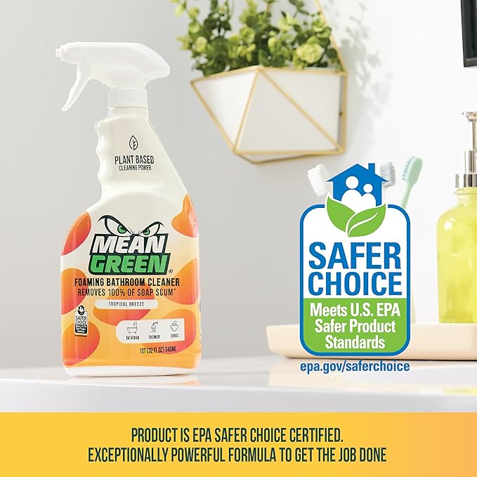 Mean Green Non-Concentrated Ready-to-Use Bathroom Cleaner Tropical Breeze 32 Ounce 6 Pack