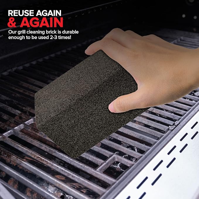 Stock Your Home Grill Cleaning Brick (12 Pack) Heavy Duty Pumice Stone for Flat Tops and Griddles Blackstone Griddle Cleaner Non-Scratch Grill Block