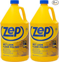 Zep Wet Look Floor Polish - 1 Gallon (Case of 2) ECZUWLFF1282 - Long Lasting Glossy Finishing Polish Scuff &amp Slip Resistant for Vinyl (VCT) Sealed Concrete Rubber and No-Wax Tile Floors