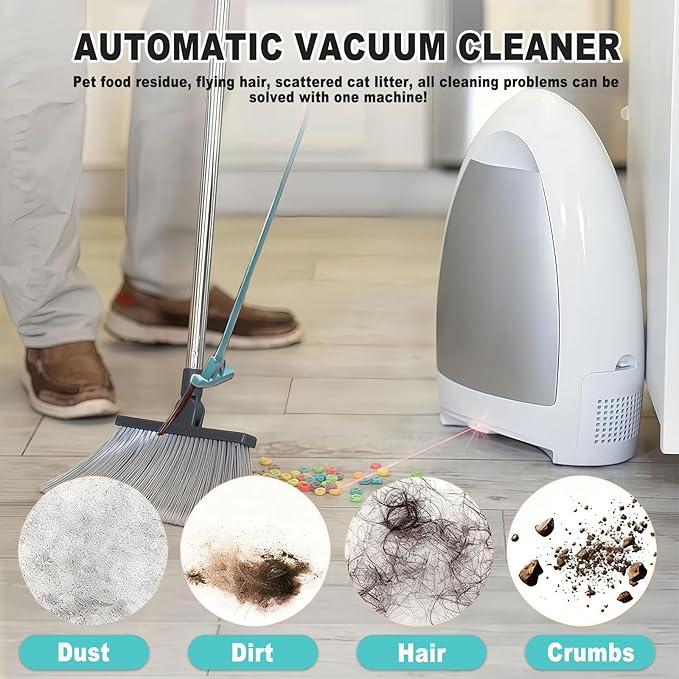 Touchless Vacuum Automatic Dust Pan 1000w Hair Vacuum for Salons &amp Home 3.6l Electric Broom Vacuum Sweeper for Hard Floors Kitchen &amp Pet Hair Three Colors Black