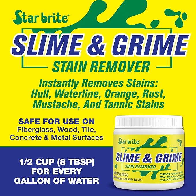 STAR BRITE Stain Remover Concentrate – Makes 5 Gallons – Removes Tarnish Rust and Tough Stains on Fiberglass Metal Wood Cement Tile Decks and More