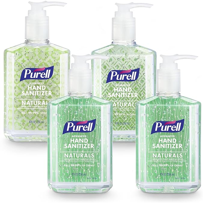 PURELL Advanced Hand Sanitizer Naturals with Plant Based Alcohol Citrus Scent 8 fl oz Pump Bottle (Pack of 4) - 9626-06-ECDECO