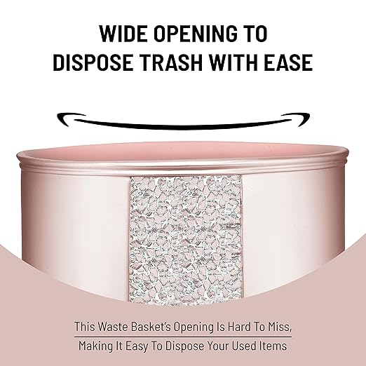 Zahari Home Sinatra Waste Basket Decorative Beautiful Designs Bathroom Bedroom Living Room Decor Blush