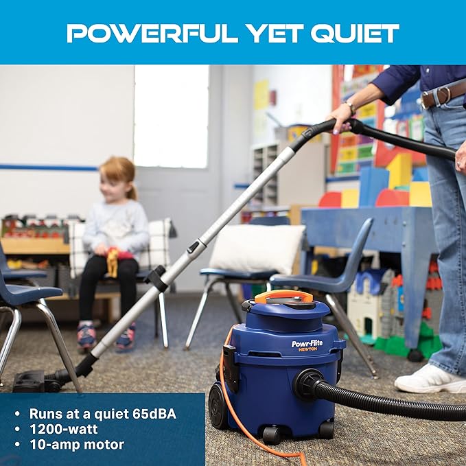 Powr-Flite Newton Compact Vacuum Cleaner Canister with HEPA Filtration Portable Vacuum for Hardwood Floors and Rugs PV610-Q10-U