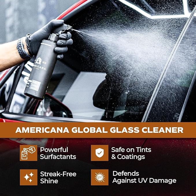 Ceramic Glass Cleaner 16 oz - Streak-Free Formula for Automotive Glass Enhanced with Ceramic Protection