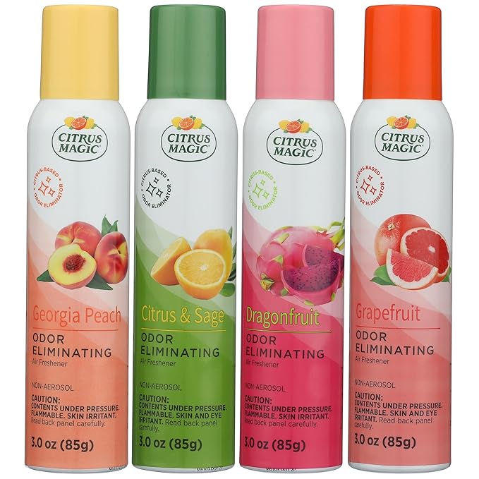 Citrus Magic Odor Eliminating Air Freshener Spray Assorted Fragrances - Georgia Peach Dragonfruit Citrus and Sage Grapefruit
