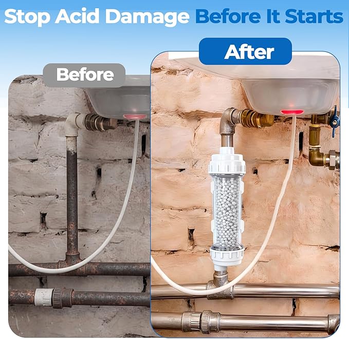 Condensate Neutralizer Kit Compatible with Rinnai 804000074 High-Efficiency Boilers and Tankless Heaters Acidic Condensate Neutralizer