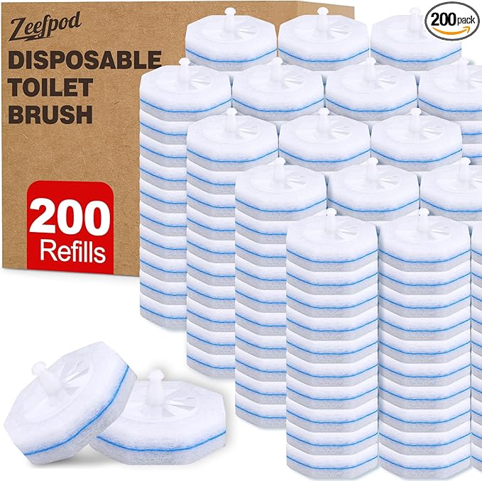 200 Count Disposable Toilet BrushToilet Cleaner Wand Refills Compatible with Most Toilet Brushes- No Falling Apart Fresh Fragrance4X Cleaning PowerBathroom Cleaning.