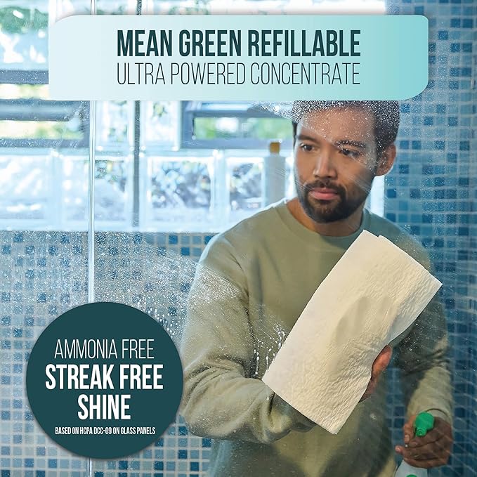 Mean Green Ultra Powered Refillable Cleaner Concentrate Variety 3 Pack – Multi-Purpose Citrus &amp Green Tea Bathroom Tropical Breeze Glass Fresh – 14.3 fl oz Each