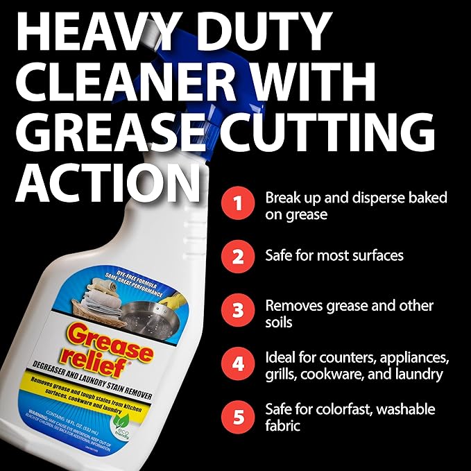 Degreaser and Laundry Stain Remover - Heavy Duty Kitchen Cleaner Spray/All Purpose Degreaser for Stove Top Oven Grill Car Soil &amp Cloth Stains (2 Pack) (524919)