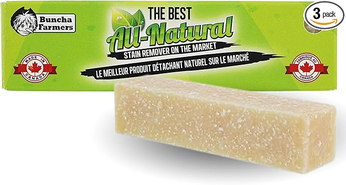 Buncha Farmers-The Best-100% All Natural Biodegradable Environmentally Friendly Stain Remover Stick (Made in Canada 1.76 oz)