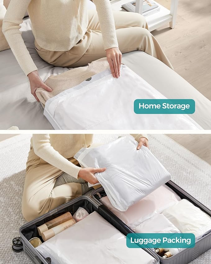 SONGMICS Trash Bags for 8-Gallon (30 L) Trash Cans Drawstring Kitchen Garbage Bags Pre-Separated Liner Code 30A 4 Rolls 180 Count White UKRB030A04