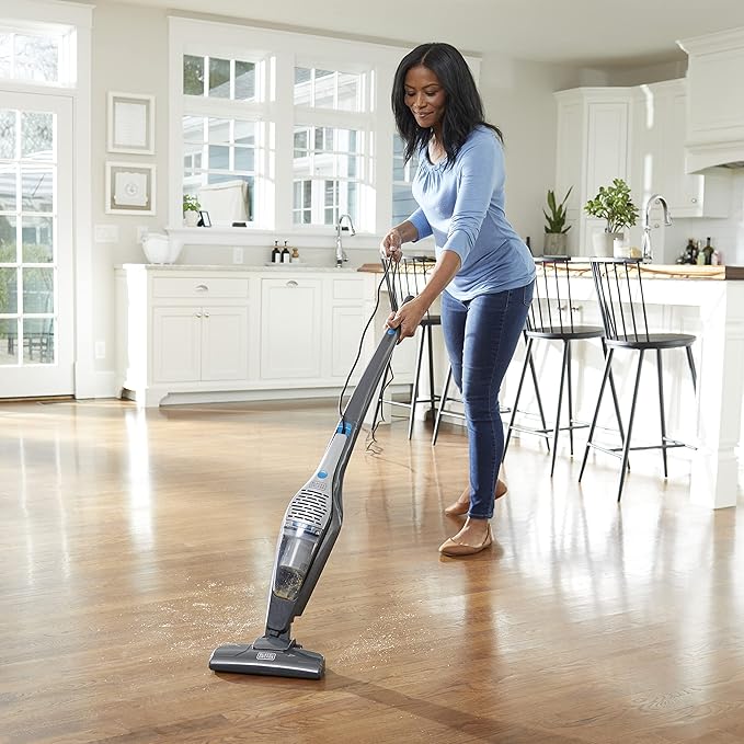 BLACK+DECKER 5-in-1 Vacuum &amp Mop Convertible (Handheld or Upright) Powerful Corded 480-Watt Motor Swivel Steering Unlimited Runtime - Quick Clean with Minimal Effort
